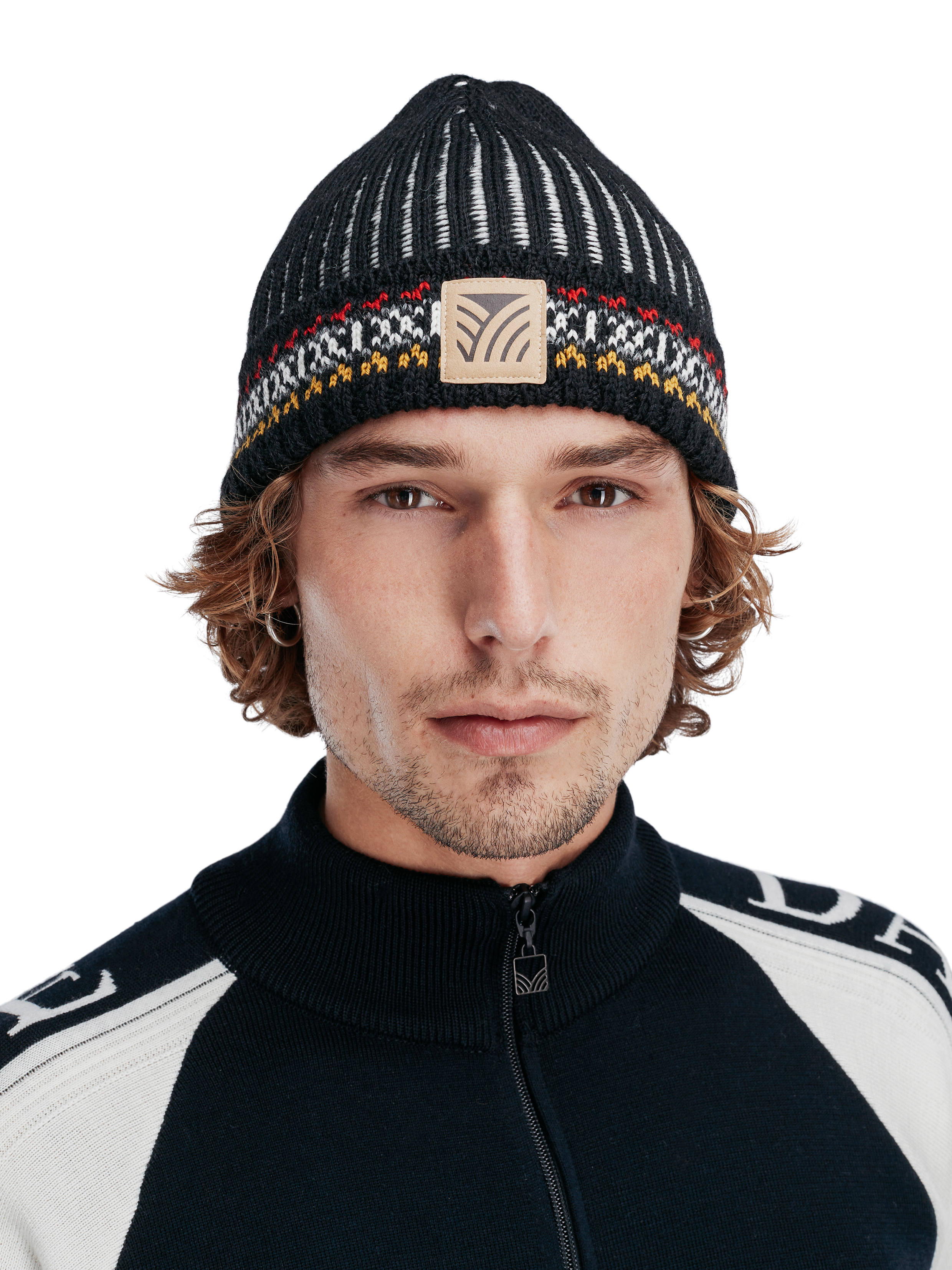 1994 Lillehammer Hat Black Mustard Offwhite