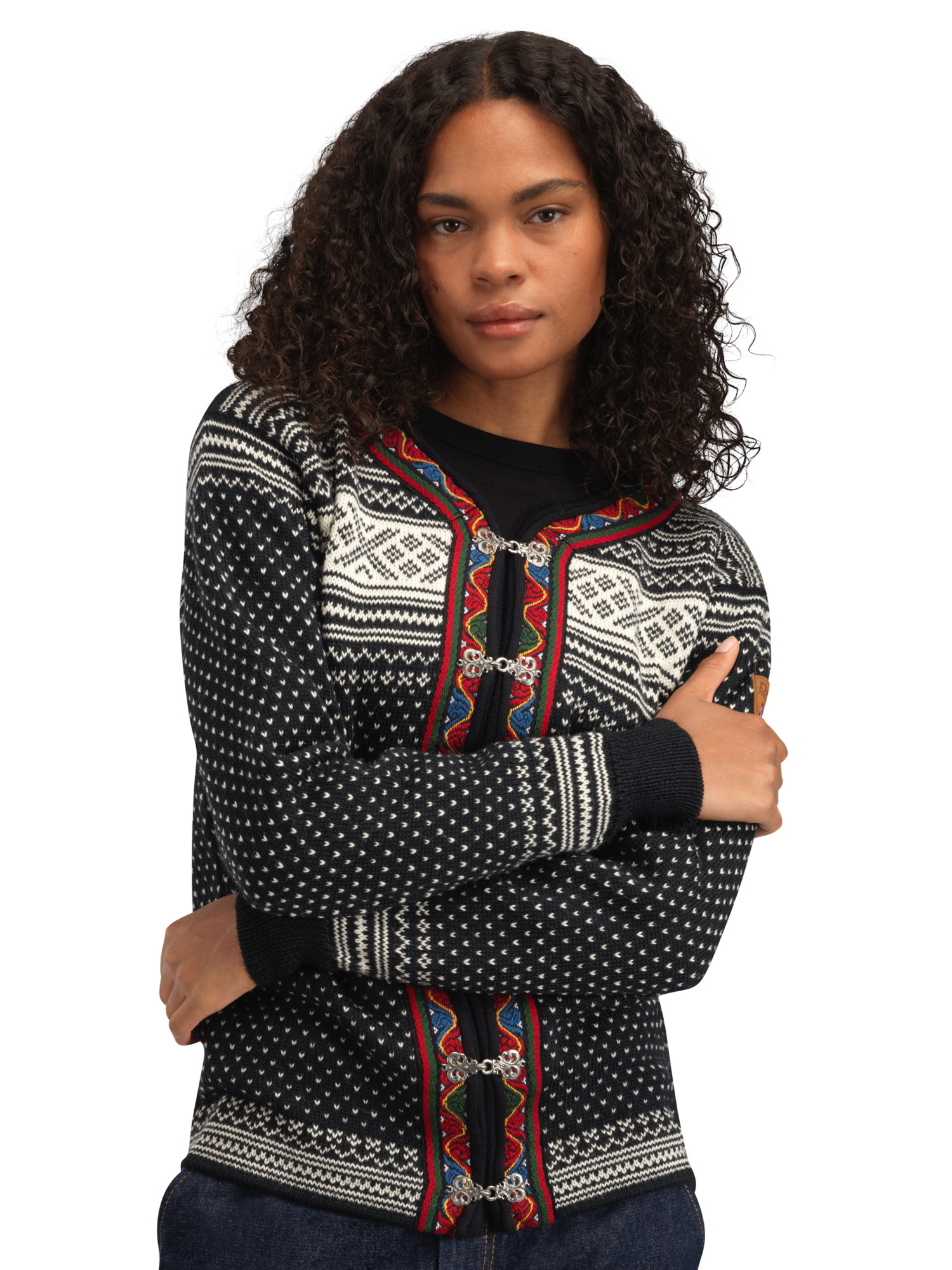 Setesdal Lusekofte Jacket - Norwegian Wool  Black Offwhite