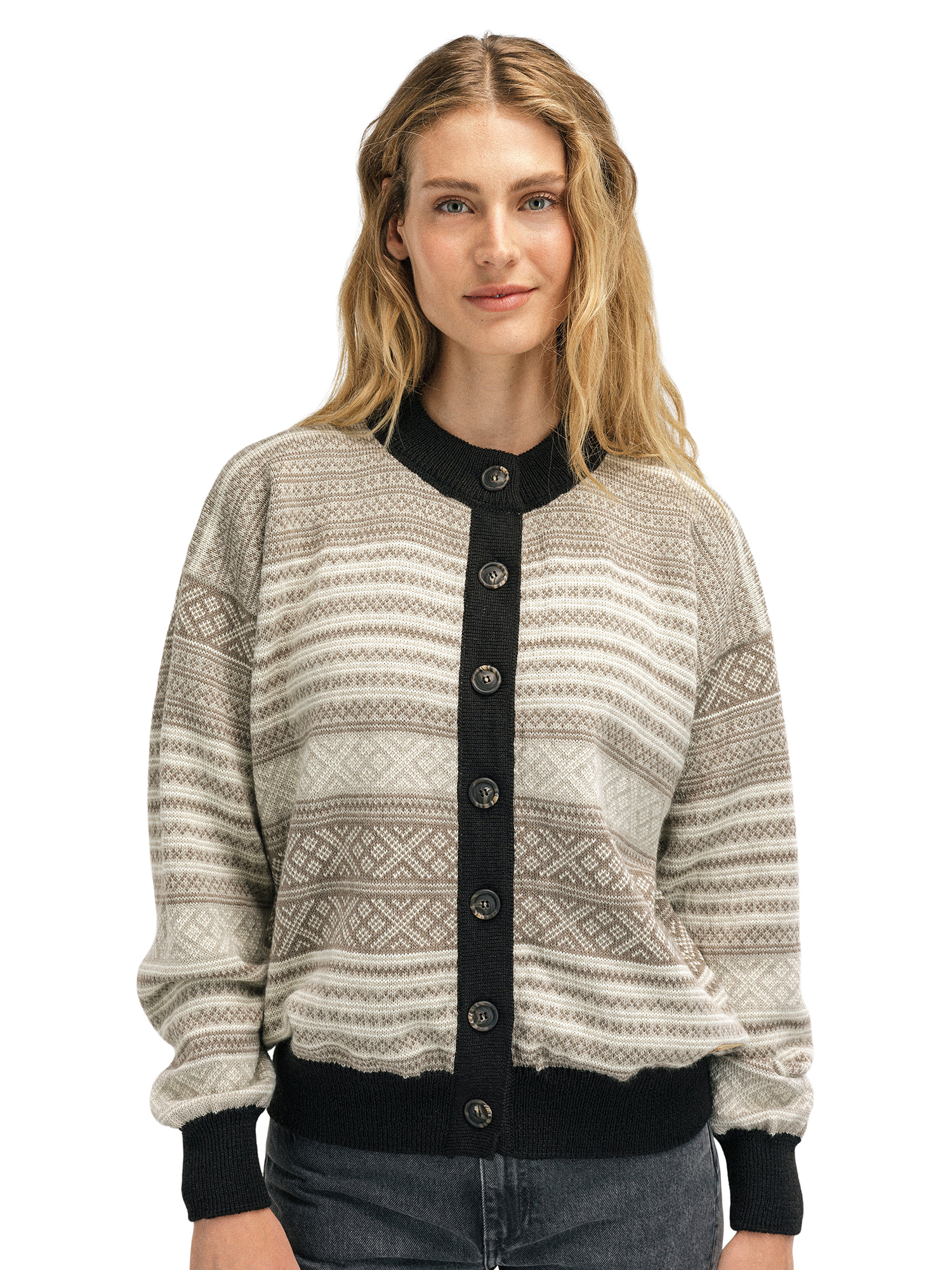 Skarpøy Women's Cardigan Sand Mountainstone Coffee
