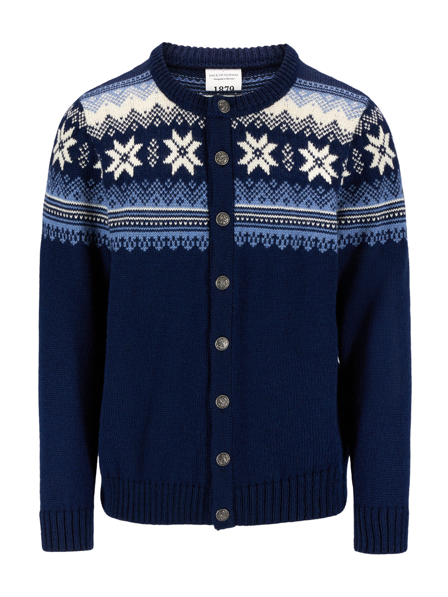 Veafjord Men's Jacket - Norwegian Wool Navy Blue Shadow Cream