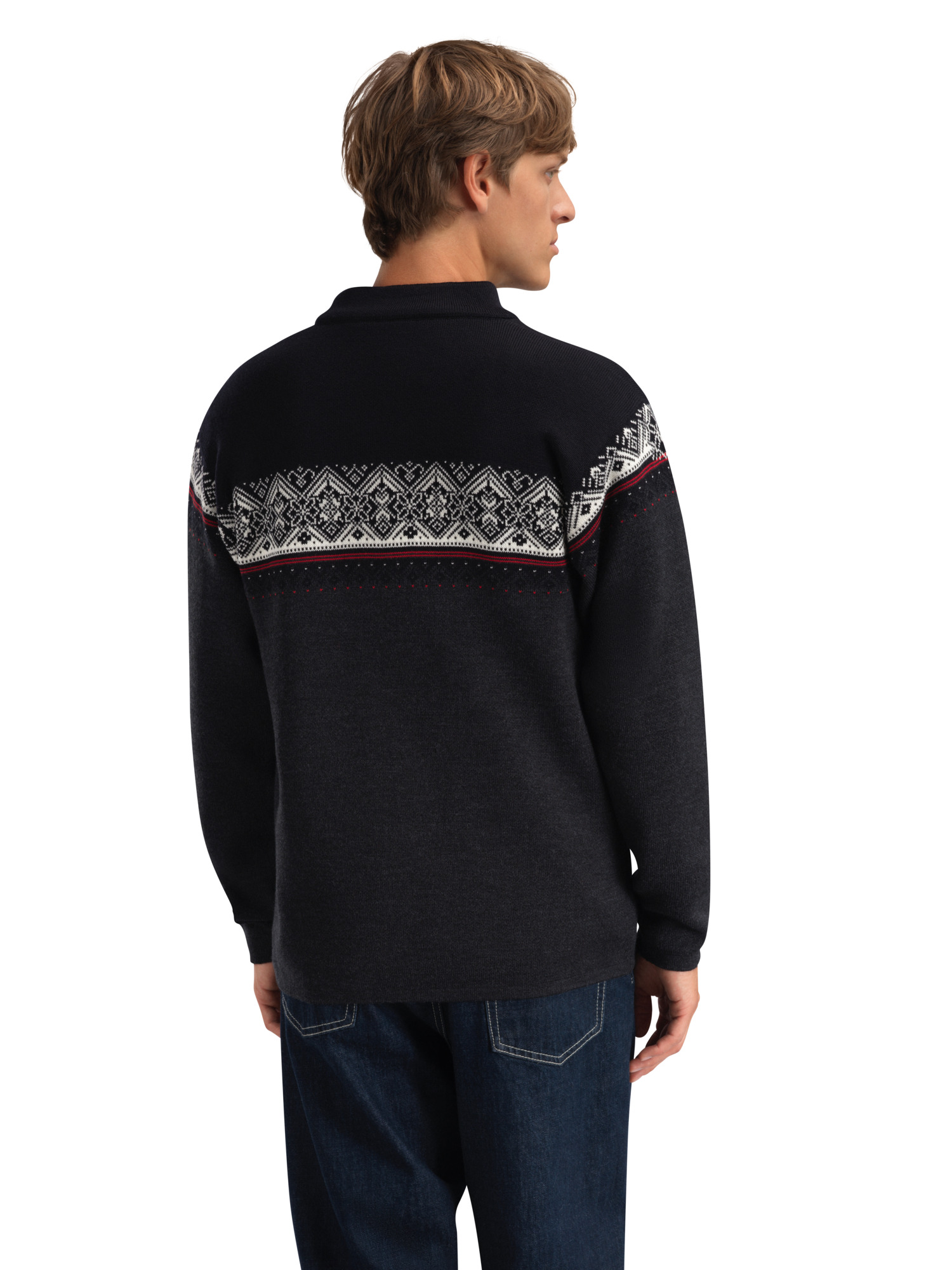 Moritz Men’s Sweater - Merino Wool Darkcharcoal Raspberry Black