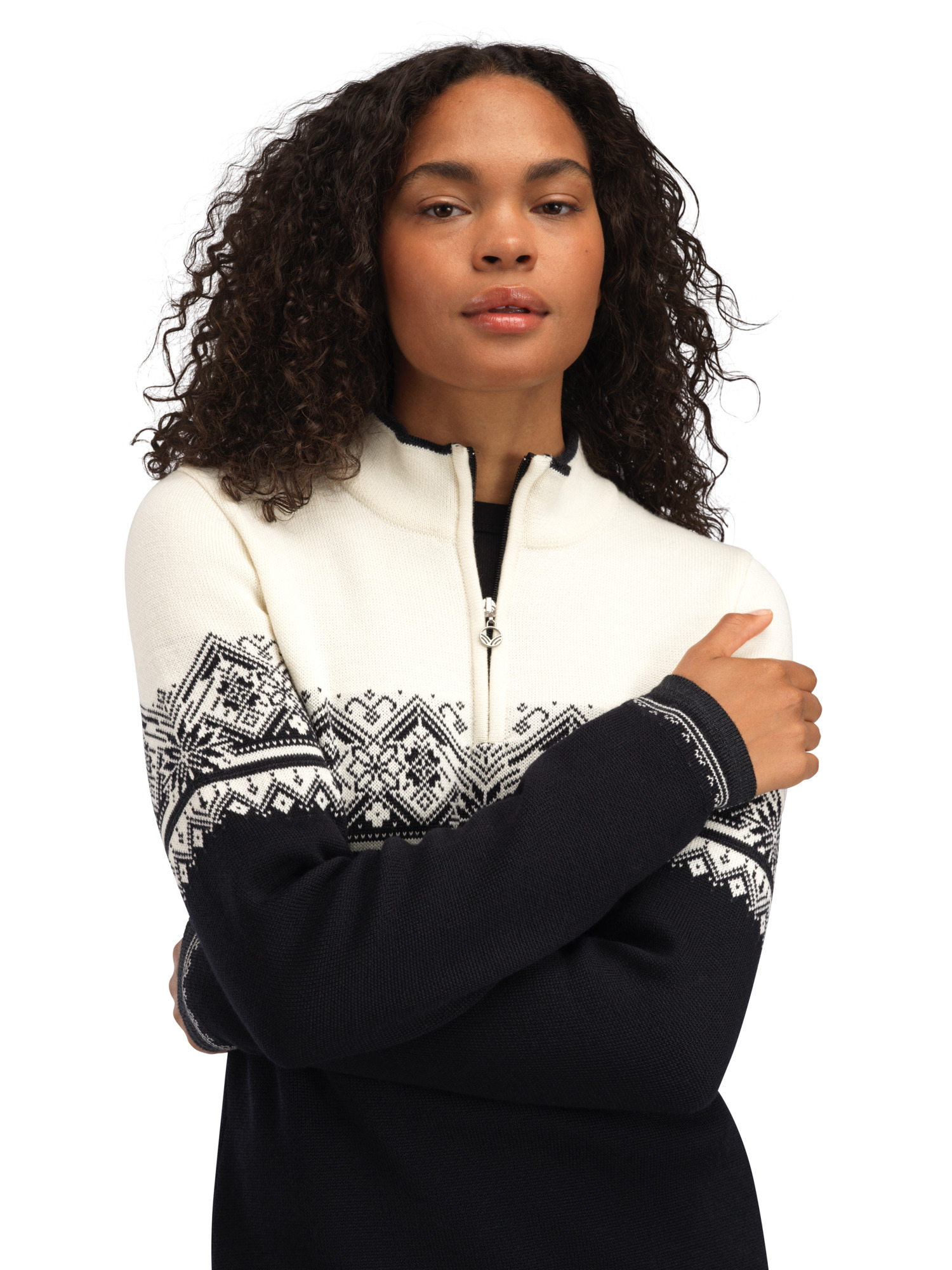 Moritz Women’s Sweater - Merino Wool Black White Darkcharcoal