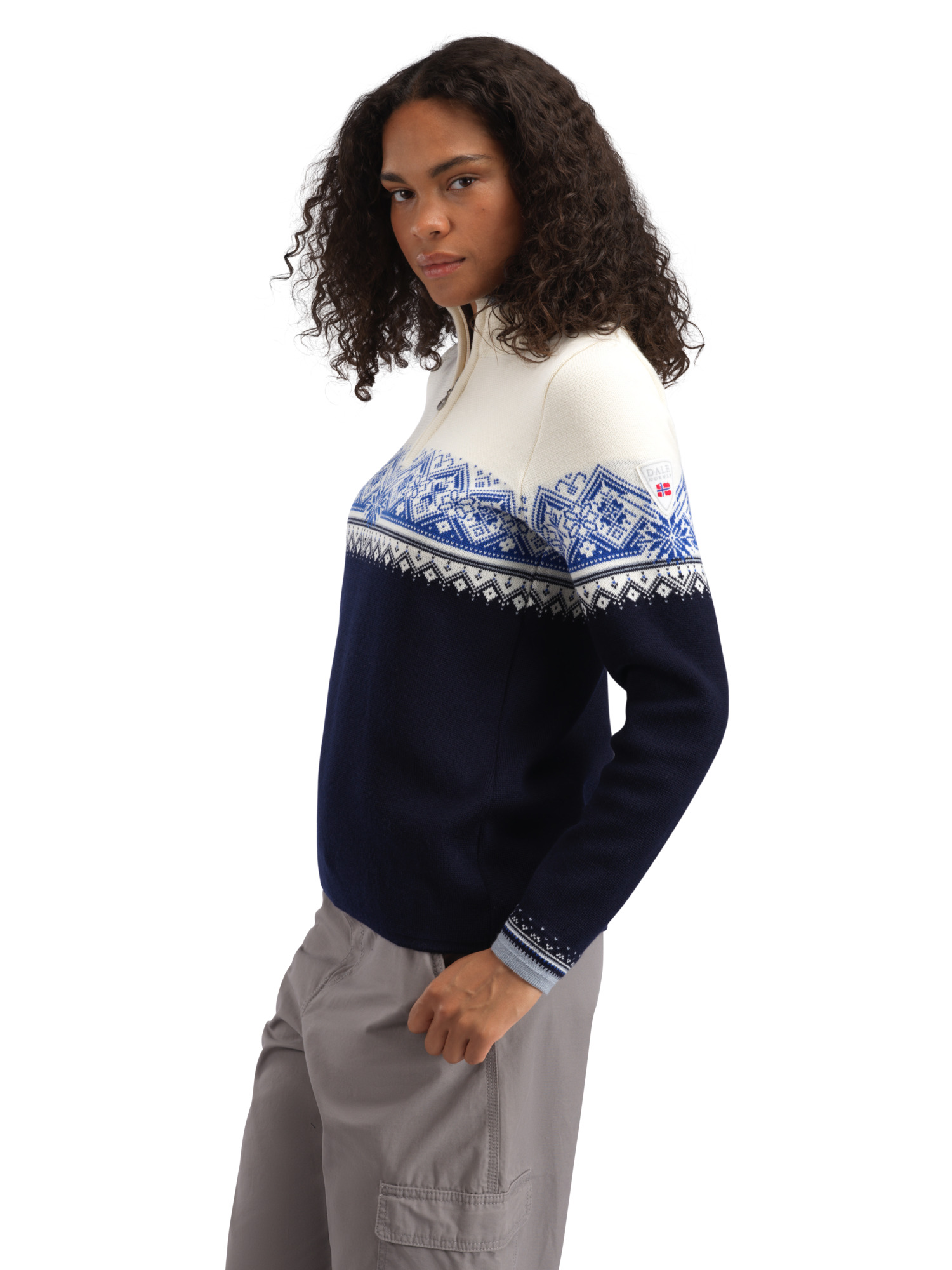 Moritz Women’s Sweater - Merino Wool Navy White Ultramarine