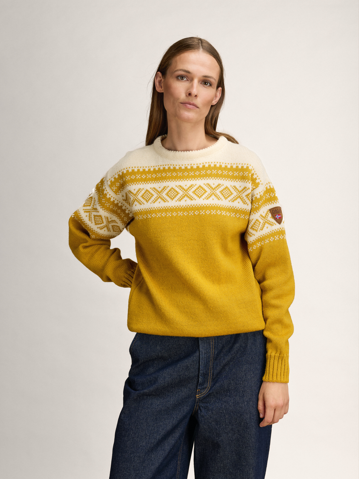 Cortina 1956 Sweater - Norwegian Wool Mustard Cream