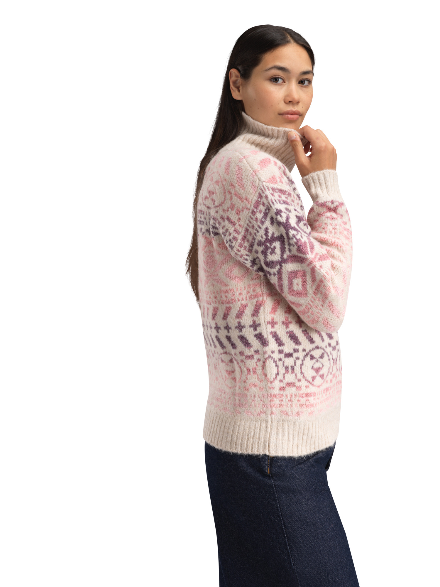 Highland Women's Sweater Offwhite  Pink Ombre