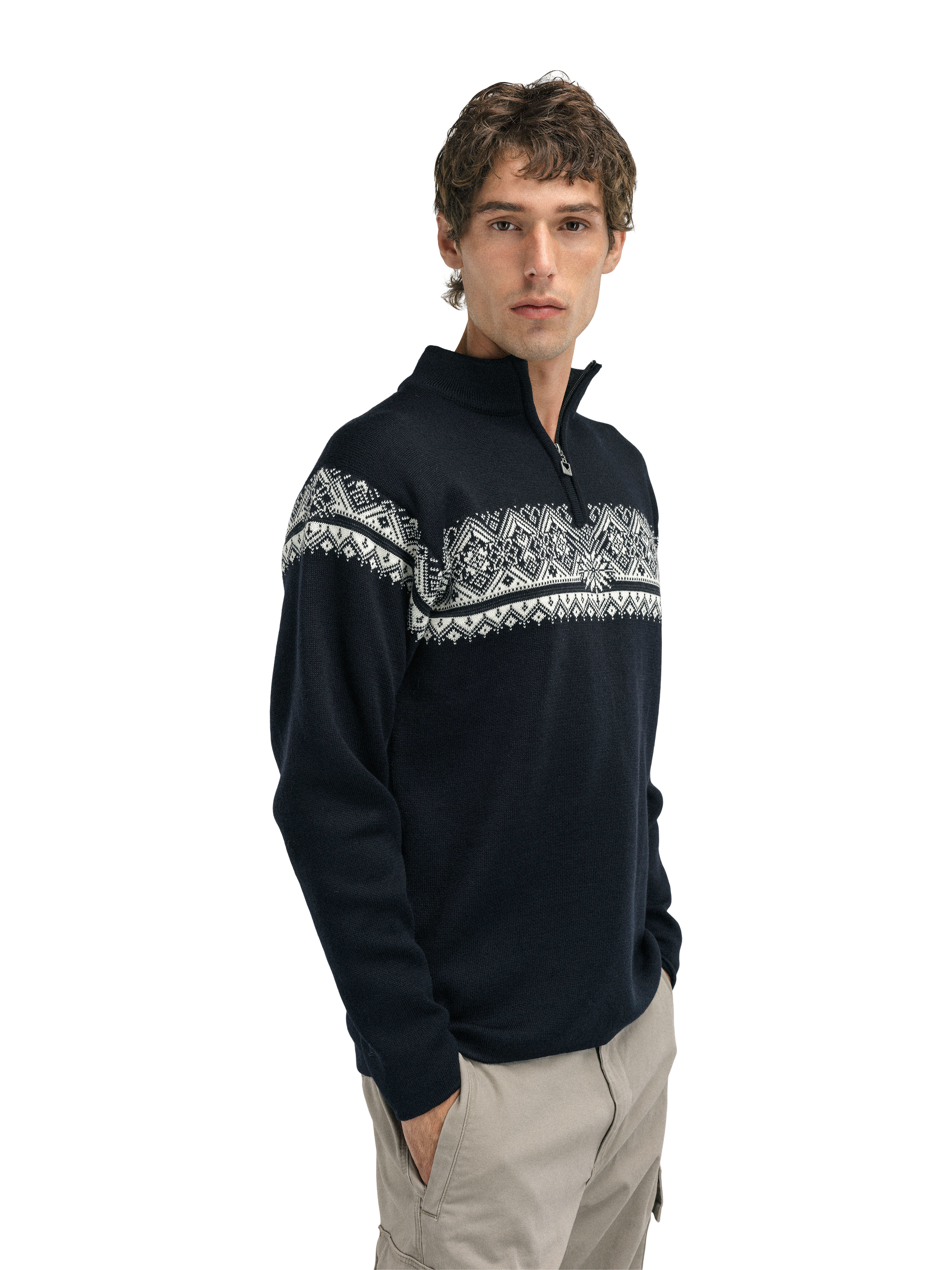 Moritz Men’s Sweater - Merino Wool Black Offwhite Darkcharcoal