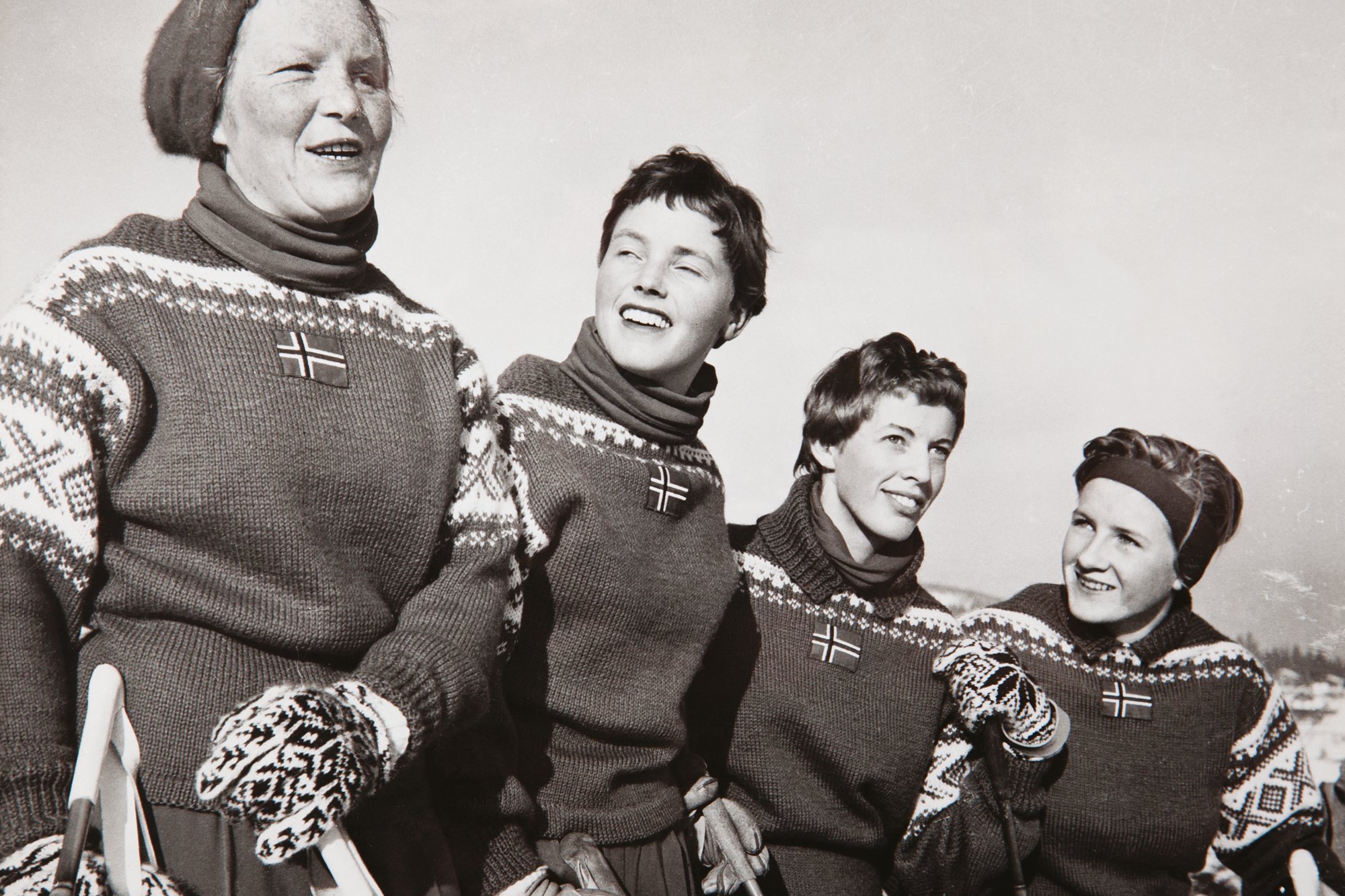 Women from 1956 wearing Cortina sweater from Dale of Norway